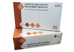 Guante de vinilo natural con polvo Ref. 60102