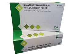 Guante de vinilo natural sin polvo Ref. 60112